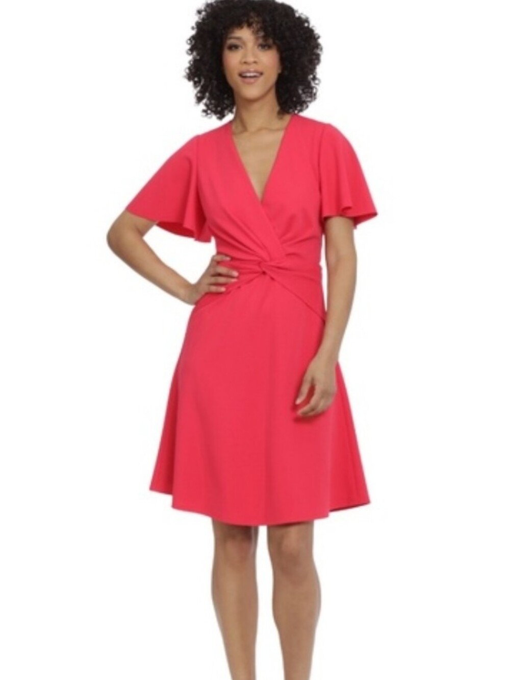 Maggy London Hot Pink Twist Front Sheath Dress NWT 16 Cocktail Wedding Guest